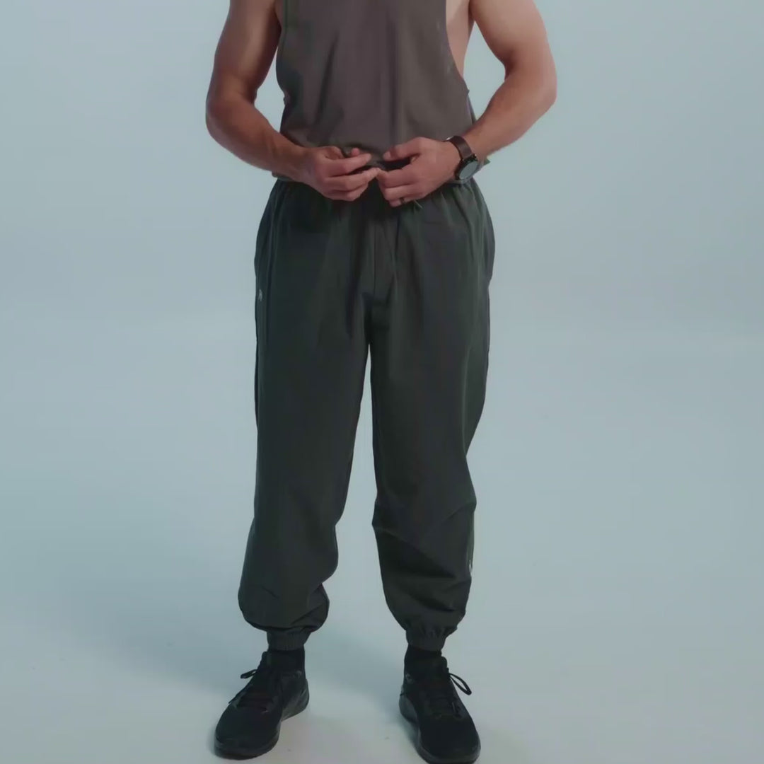 Video of different male models wearing the Agile drift pants showcasing the features against a white background